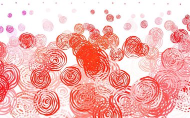 Açık kırmızı vektör güllerle karalama şablonu. Parlak renkli resimli çiçekler. İşiniz için yepyeni bir tasarım..