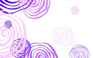 Açık Mor, pembe vektör karalama arkaplanı ve güller. Çiçeklerle bulanık şekilli yaratıcı çizimler. Çocuk kitapları için renkli desen.