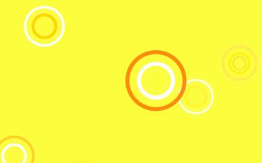 Çember şekilli açık sarı vektör düzeni. Doğa tarzında renkli baloncuklu soyut illüstrasyon. Duvar kağıtlarının dokusu için desen.