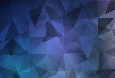 Koyu pembe, mavi vektör çokgen arka plan. Üçgenli renkli soyut çizimler. Broşürünüz için yepyeni bir tasarım..