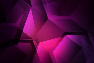 Dikdörtgenli koyu pembe vektör düzeni, üçgenler. Kareler ve çizgilerle soyut çizimler. Web siteniz için basit tasarım.