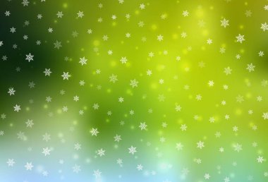 Açık yeşil, Xmas tarzında sarı vektör arkaplanı. Noel tarzında renkli bir tasarım ve eğilim. Harfler ve tipografi için şablon.