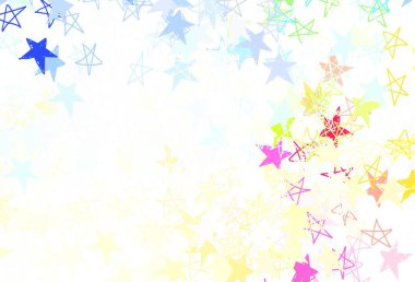 Parlak yıldızlı ışık çokrenkli vektör düzeni. Bulanık arkaplanda gradyanı olan yıldızlar. İş ilanınız için akıllı tasarım.