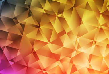Açık Turuncu vektör düşük polimerli doku. Üçgenli parlak renkli çizimler. Cep telefonunun arka planının şablonu.