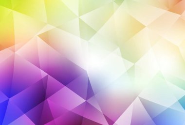 Işık çok renkli vektör üçgen arkaplan. Üçgenli parlak renkli çizimler. İşiniz için yepyeni bir tasarım..