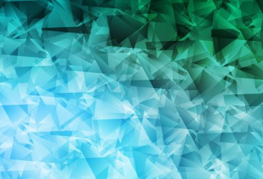 Açık Yeşil Vektör Çokgen arkaplanı. Zarif üçgenleri olan soyut çizimler. Dizaynınız için üçgen desen.