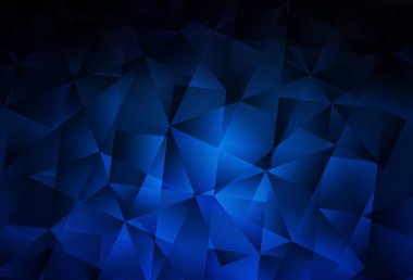 Koyu mavi vektör çokgen şablon. Çokgen şekilli bir örnek. İşiniz için en iyi üçgen tasarım.