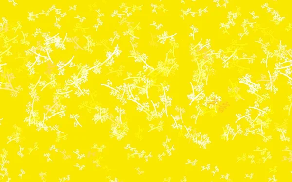 Ελαφρύ Κίτρινο Διάνυσμα Αφηρημένο Φόντο Κλαδιά Σκίτσο Μουντζούρες Λευκό Φόντο — Διανυσματικό Αρχείο