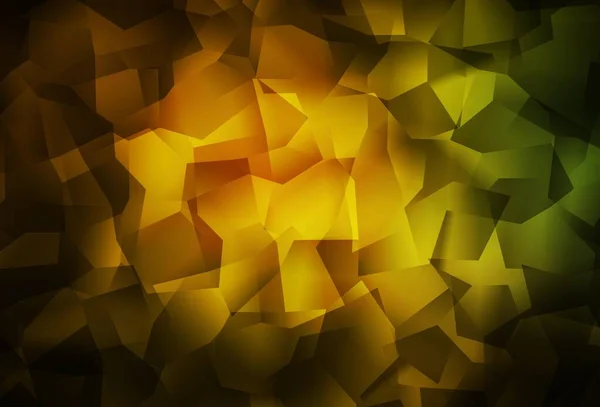 ダークグリーン イエローベクトル抽象多角形テンプレート グラデーションの折り紙スタイルで幾何学的なイラスト あなたのビジネスデザインのための真新しいスタイル — ストックベクタ
