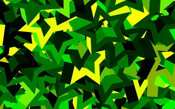 Verde Oscuro Diseño Vector Amarillo Con Líneas Triángulos Diseño Decorativo — Archivo Imágenes Vectoriales