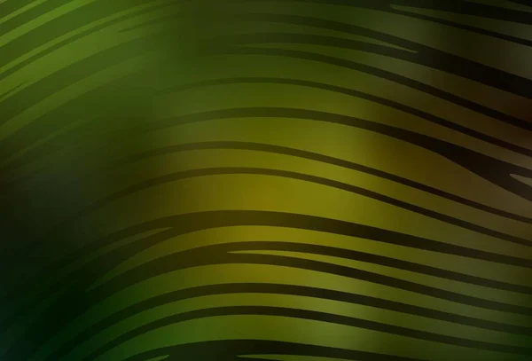 Tmavě Zelená Žlutá Vektorová Kulisa Ohnutými Čarami Chytrá Ilustrace Abstraktním — Stockový vektor