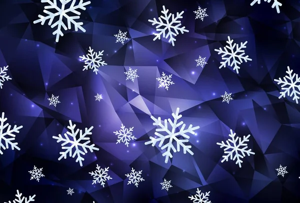 Fond Vectoriel Violet Foncé Avec Flocons Neige Noël Étoiles Illustration — Image vectorielle