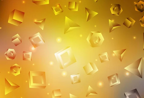 Темно Жовтий Векторний Фон Трикутниками Кубиками Декоративне Оформлення Абстрактному Стилі — стоковий вектор