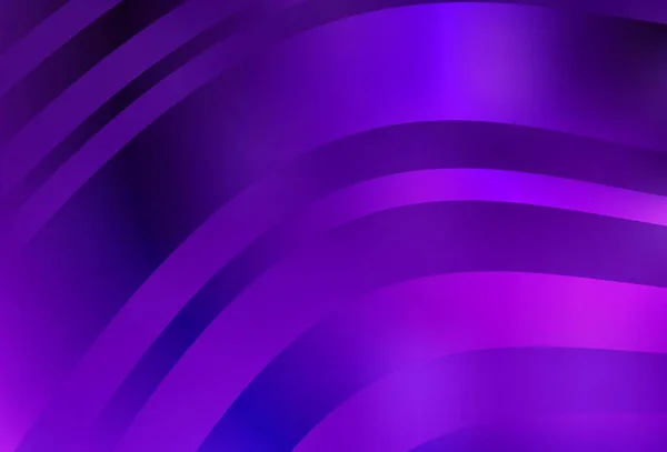 深紫色 粉红矢量模板与弯曲线 现代梯度抽象的插图与带条纹的线条 全新设计为您的广告 — 图库矢量图片