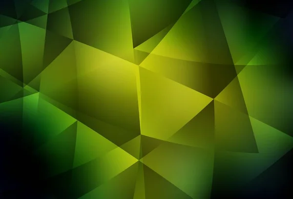Темно Зеленый Желтый Векторный Многоугольник Фоне Совершенно Новая Цветная Иллюстрация — стоковый вектор