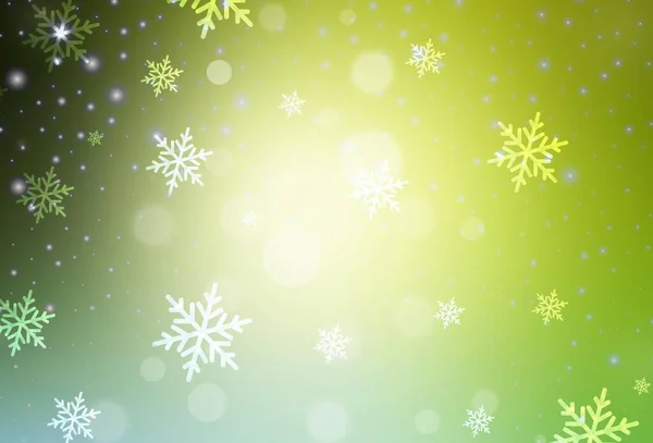 Světle Zelená Žluté Vektorové Pozadí Prázdninovém Stylu Barevný Design Vánočním — Stockový vektor