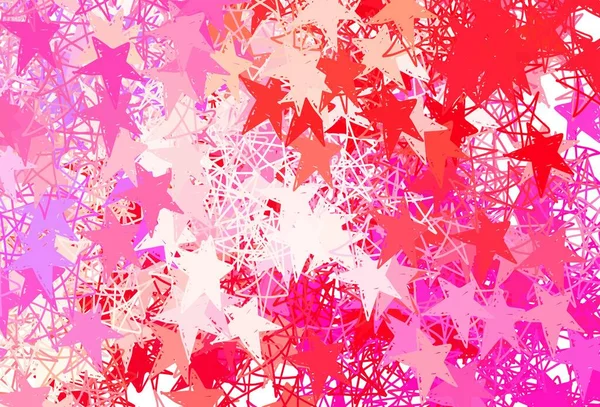 Світло Рожева Жовта Векторна Текстура Красивими Зірками Блискучі Кольорові Ілюстрації — стоковий вектор
