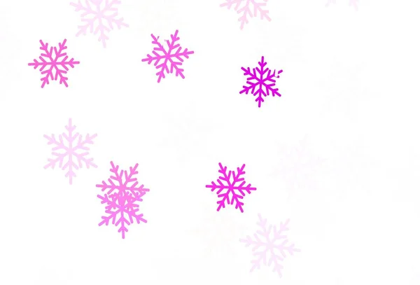 Fond Vectoriel Rose Clair Avec Flocons Neige Noël Étoiles Flocons — Image vectorielle