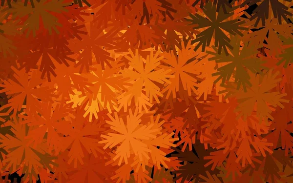 Темно Оранжевий Векторний Каракулі Квітами Абстрактна Ілюстрація Квітами Стилі Каракулів — стоковий вектор