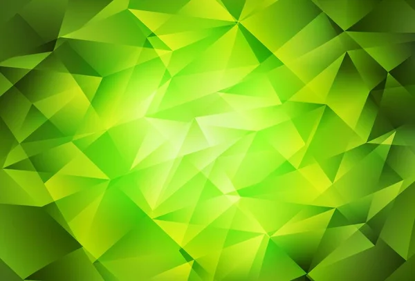 Hellgrüner Gelber Vektorhintergrund Mit Dreiecken Schöne Illustration Mit Dreiecken Naturstil — Stockvektor