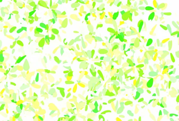 Vert Clair Vecteur Jaune Papier Peint Élégant Avec Des Feuilles — Image vectorielle