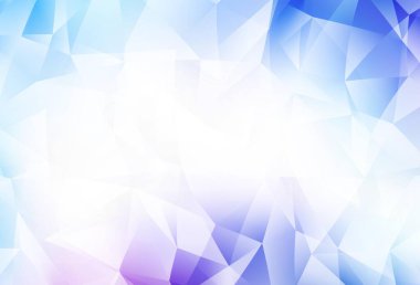 Açık pembe, mavi vektör soyut çokgen desen. Üçgenlerden oluşan parlayan çokgen çizimler. İşiniz için yepyeni bir tasarım..