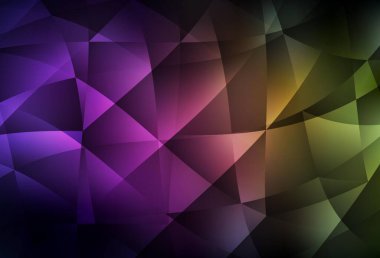 Koyu pembe, sarı vektör soyut çokgen arkaplan. Soyut ve üçgenli renkli çizimler. Dizaynınız için üçgen desen.