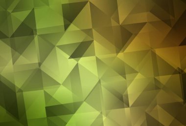 Açık yeşil, kırmızı vektör üçgen mozaik doku. Üçgenli modern soyut çizim. Cep telefonunun arka planının şablonu.