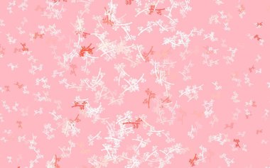 Açık kırmızı vektör arkaplanı dallarla karalıyor. Yapraklar, beyaz arka planda doğal dallar. İşiniz için en iyi tasarım..