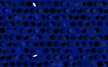 Koyu pembe, kare şeklinde mavi vektör deseni. Soyut stil ve dikdörtgenlerle dekoratif tasarım. Şablon bir arkaplan olarak kullanılabilir.