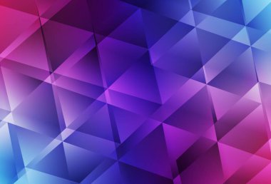 Koyu pembe, mavi vektör üçgen mozaik şablon. Soyut ve üçgenli renkli çizimler. İşiniz için en iyi üçgen tasarım.