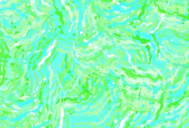 Bükülmüş çizgileri olan açık yeşil vektör şablonu. Alnında çizgiler olan soyut bir çizim. Tasarımınız için basit şablon.