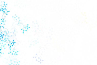 Açık mavi, yapay zeka ağlı sarı vektör deseni. Yapay zeka bağlantılarıyla basit bir şekilde renkli tasarım. Poster ve teknoloji sembolü.