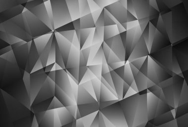 Çizgileri ve üçgenleri olan açık gri vektör düzeni. Üçgenli soyut gradyan çizimi. Bir cep telefonu için arka plan.