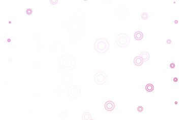 Açık Mor, daireli pembe vektör şablonu. Doğa tarzında renkli baloncuklu soyut illüstrasyon. Marka kitabınız için yeni şablon.