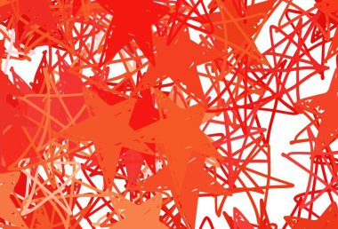 Açık Kırmızı, parlak yıldızlı sarı vektör düzeni. Soyut şablondaki yıldızlarla dekoratif parlak illüstrasyon. Kozmik arkaplanlar için şablon.