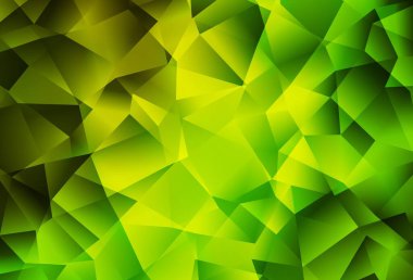 Açık Yeşil, Sarı vektör çokgen çizimi. Soyut ve üçgenli renkli çizimler. Dizaynınız için üçgen desen.