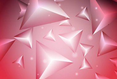 Çizgileri ve üçgenleri olan açık pembe vektör düzeni. Soyut arkaplanda renkli eğimli üçgenler. İniş sayfası için modern şablon.