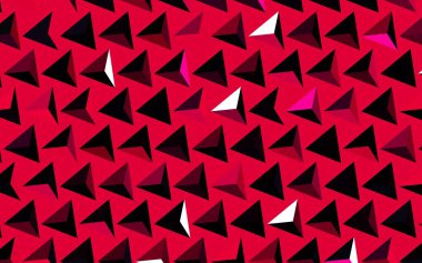 Çokgen biçiminde koyu pembe vektör arkaplan. Renkli üçgenlerin olduğu bir resim. Kartvizitiniz için modern tasarım.