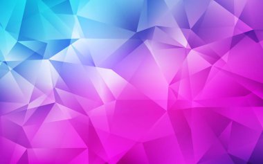 Açık Pembe, Mavi vektör çokgen arka plan. Origami tarzında gradyan ile geometrik çizim. Cep telefonunun arka planının şablonu.