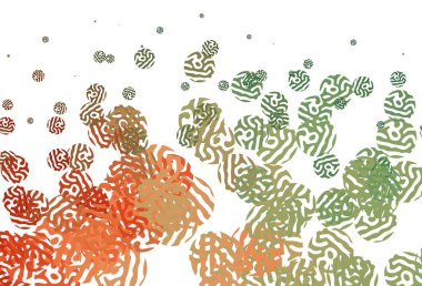 Açık yeşil, soyut şekilli kırmızı vektör dokusu. Rastgele şekillerle soyut tarzda dekoratif tasarım. İşiniz için en iyi akıllı tasarım.