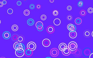 Açık pembe, köpüklü mavi vektör arkaplan. Parlak renkli soyut çemberlerin olduğu bir resim. İş ilanınız için tasarım.