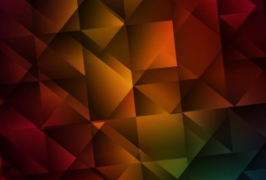 Koyu yeşil, kırmızı vektör üçgen mozaik arka plan. Çokgen şekilli bir örnek. Arkaplanlarınız için desenli desen.