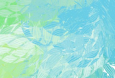 Açık mavi, soyut şekilli yeşil vektör dokusu. Modern tarzda değişen renkli kaotik formlar. Duvar kağıtları için zarif tasarım.