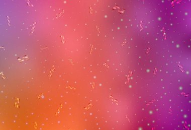 Açık Pembe, Yeni Yıl tarzında sarı vektör düzeni. Noel sembolleri ve tabelaları ile renkli çizimler. Reklamlar, posterler, kitap afişleri için desen.