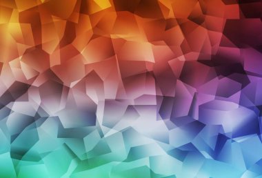 Açık yeşil, kırmızı vektör çokgen şablonu. Üçgenlerden oluşan parlayan çokgen çizimler. Web siteniz için yeni bir doku.