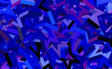 Koyu pembe, üçgenli mavi vektör arkaplan. Renkli üçgenlerin olduğu bir resim. İniş sayfası için modern şablon.