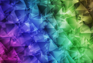 Çok renkli ışık vektörü soyut çokgen arkaplan. Üçgenli renkli soyut çizimler. Web siteniz için yeni bir doku.