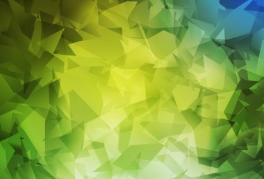 Açık yeşil, sarı vektör soyut mozaik desen. Üçgenli parlak renkli çizimler. Web siteniz için yeni bir doku.