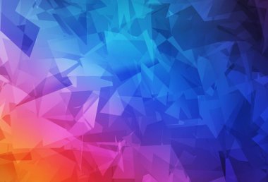 Açık mavi, soyut çokgonlu kırmızı vektör arkaplan. Soyut tarzda rengarenk gradyan şekilleri olan bir resim. Web siteniz için basit tasarım.